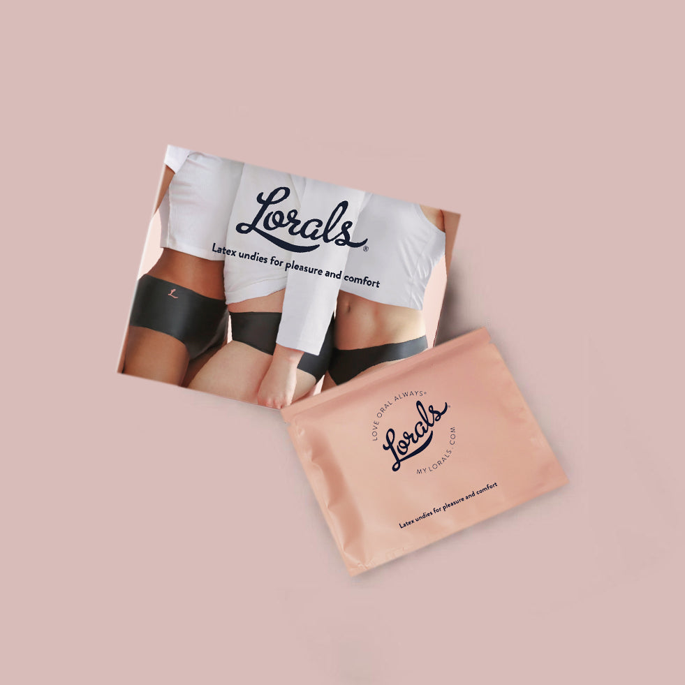 Box and pouch containing Lorals for Pleasure